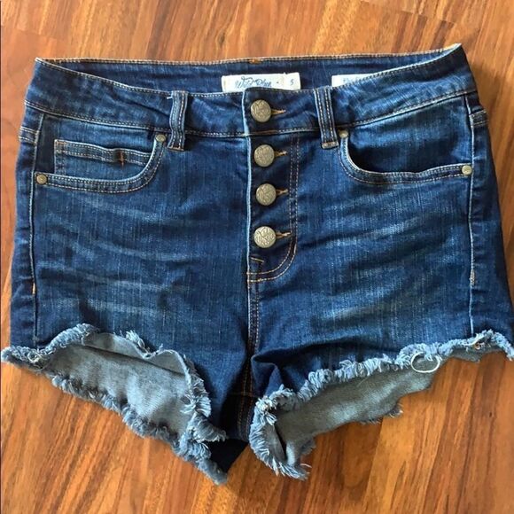 4 For $50 🎃 Wild Blue Distressed High Waisted Denim Shorts - Picture 1 of 3